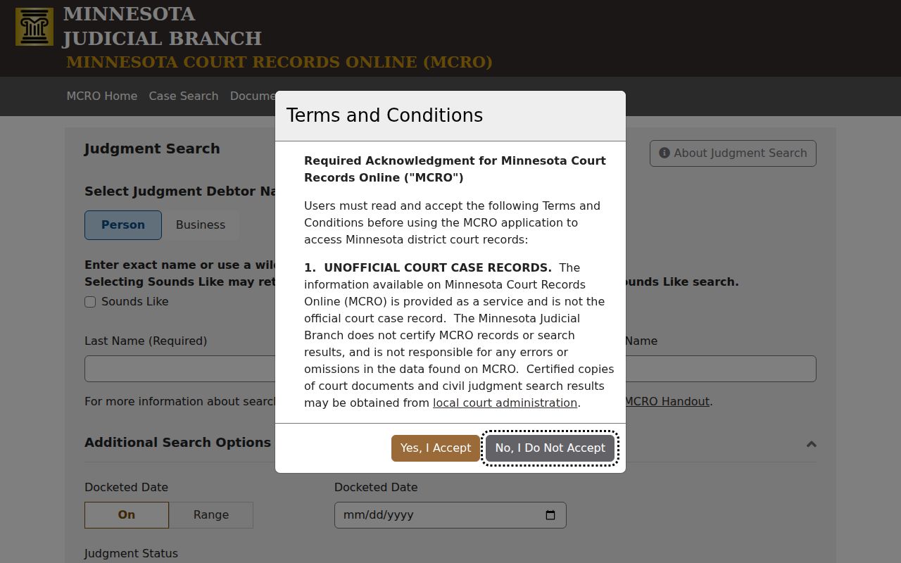 Pipestone County traffic warrant records judgment search form