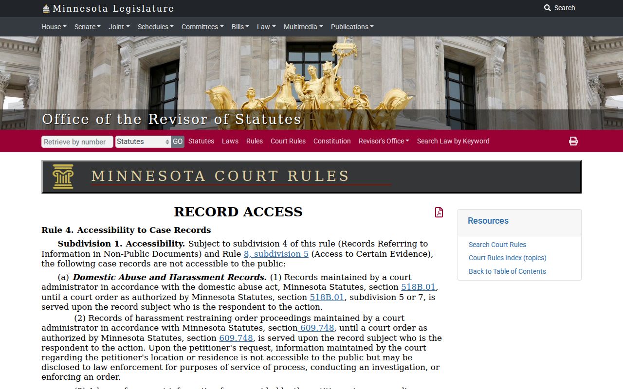 Pipestone County warrant records public case record rule