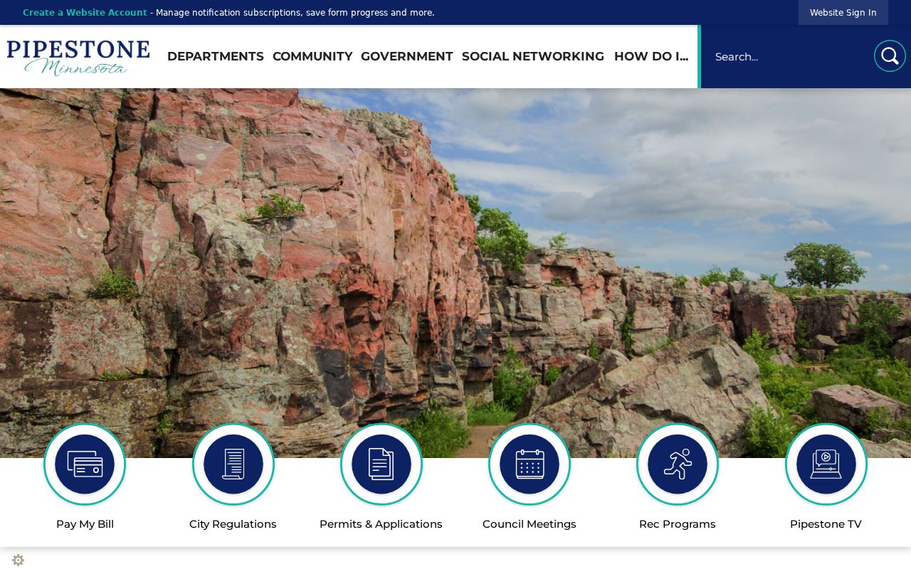 Pipestone warrant records city office and county seat context